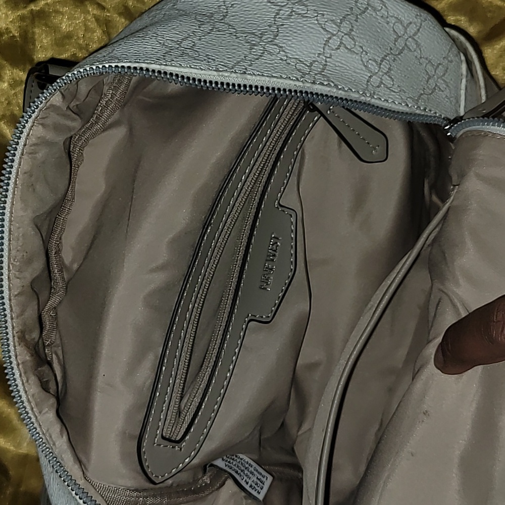 Nine West Cream Patterned Backpack - image 3